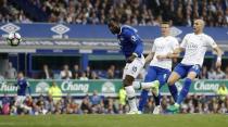 Britain Football Soccer - Everton v Leicester City - Premier League - Goodison Park - 9/4/17 Everton's Romelu Lukaku scores their second goal Action Images via Reuters / Carl Recine Livepic