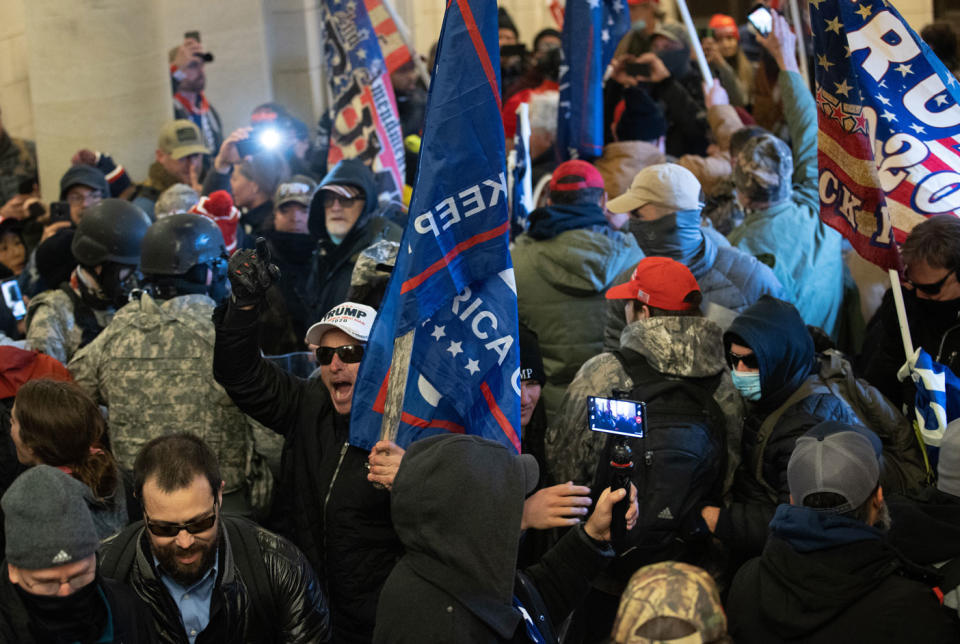 Chaos ensued when Trump supporters violently stormed the Capitol and vandalised the building. Source: Getty Images