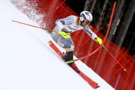 Norway's Aleksander Aamodt Kilde competes during an alpine ski, men's World Cup combined, in Hinterstoder, Austria, Sunday, March 1, 2020. (AP Photo/Marco Trovati)