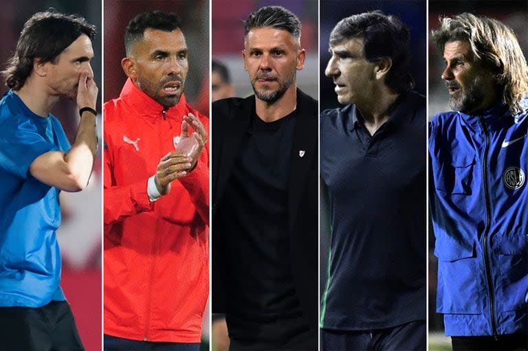 Diego Martínez, Carlos Tevez, Martin Demichelis, Gustavo Costas y Rubén Insua, los DT de los equipos grandes y sus desafíos para 2024