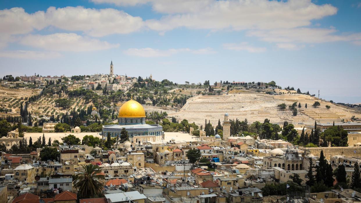 Jerusalem old city cityscape aerial view