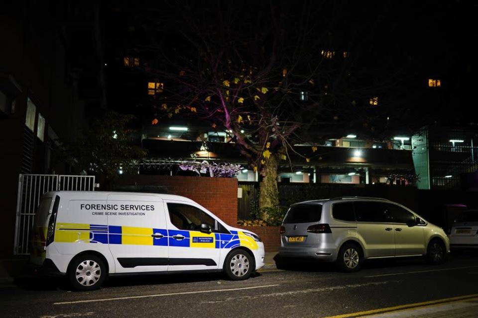 A police forensics van near the scene in Wood Green, north London (Aaron Chown/PA) (PA Wire)