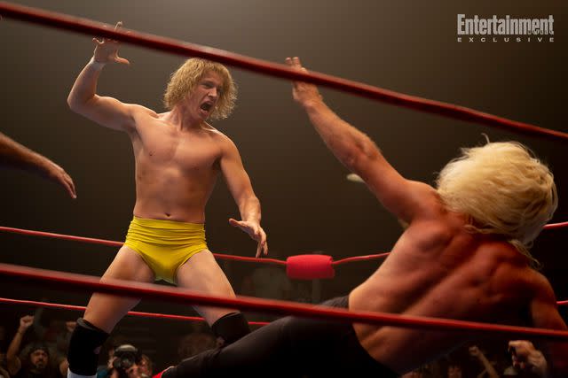 Brian Roedel/A24 Harris Dickinson as David Von Erich in 'The Iron Claw'