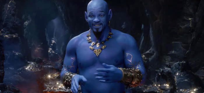 Will Smith at the Genie in Aladdin (Credit: Disney)