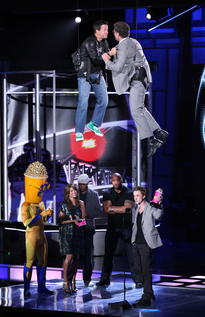 2010 MTV Movie Awards Show Photos Mark Wahlberg Eva Mendes Samuel L Jackson Dwayne Johnson Will Ferrell Tom Felton