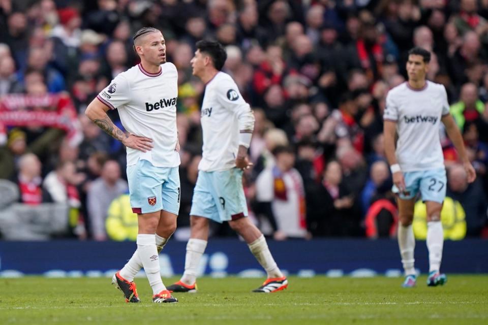 Dreadful start: Kalvin Phillips has now contributed directly to goals conceded in his first two West Ham appearances (AP)