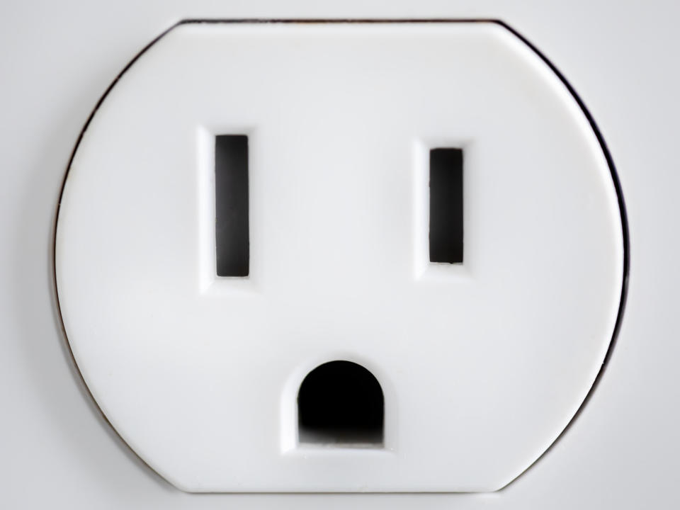 Closeup of an electrical outlet