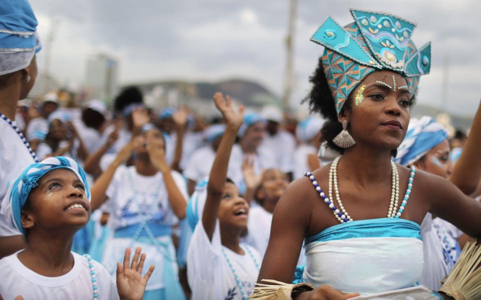 Revelers at a bloco