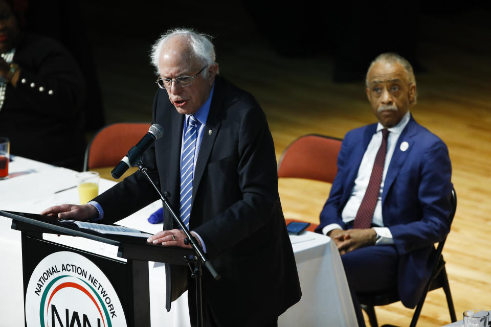 Al Sharpton with Bernie Sanders