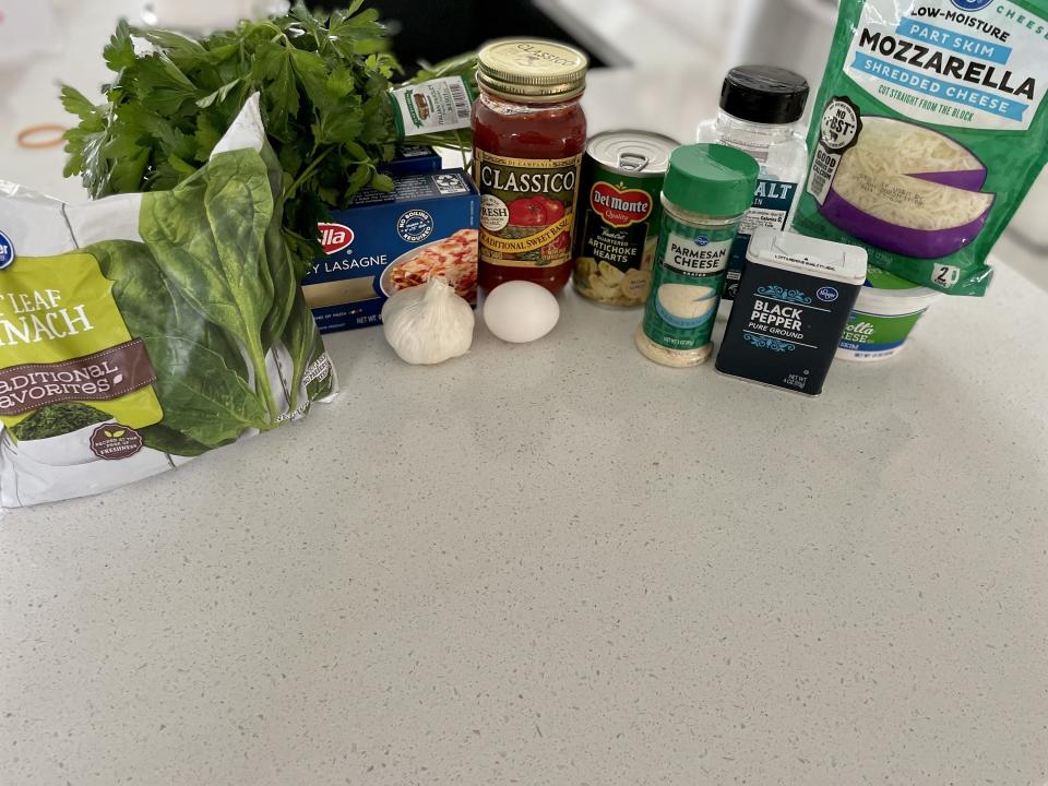 dinner ingredients on the counter