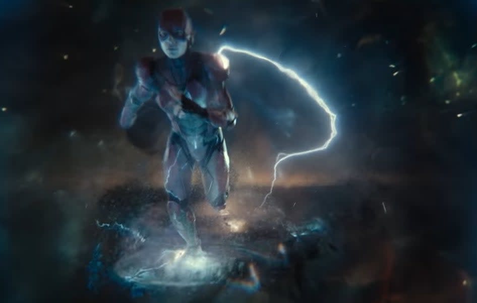The Flash running back in time in "Zack Snyder's Justice League"