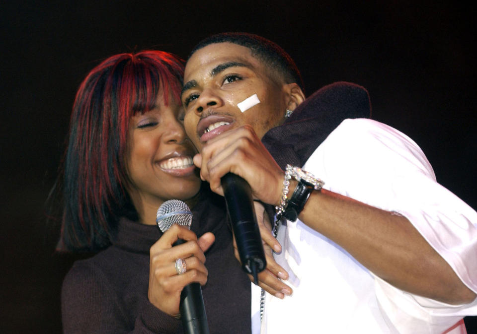 Kelly Rowland and Nelly during Z100's Jingle Ball 2002 - Show at Madison Square Garden in New York City, New York, United States.  (KMazur / WireImage)