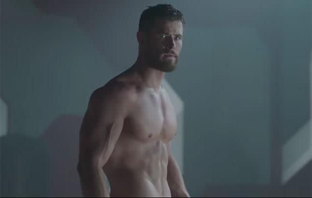 Chris looks awful without a shirt on. Source: Marvel