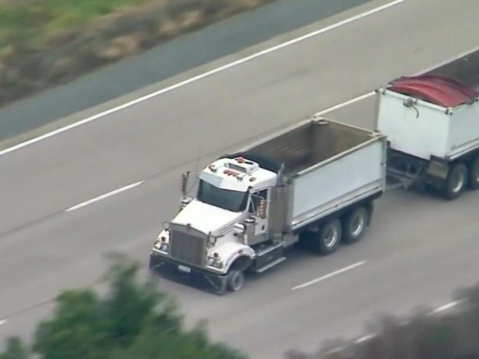 Police will allege the truck was swerving and damaging vehicles as it was being driven dangerously down the MI and Pacific Motorways. picture 9 News
