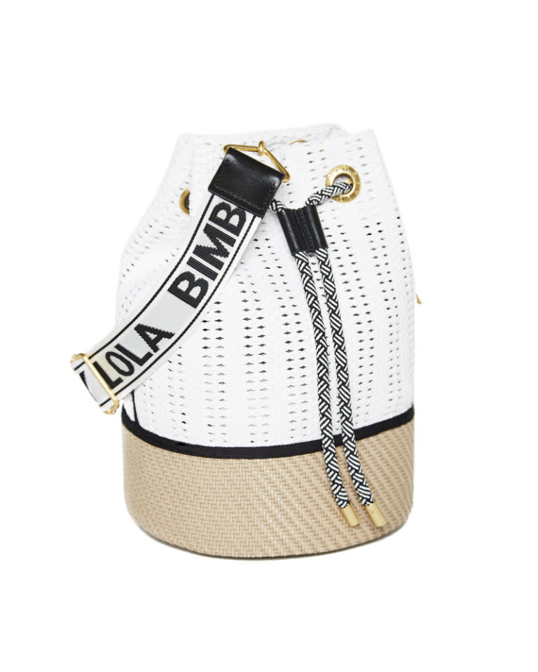 <p>White bucket bag, <a rel="nofollow noopener" href="http://www.bimbaylola.com/shoponline/product.php?id_product=20238&id_category=1064&sav=1" target="_blank" data-ylk="slk:£220;elm:context_link;itc:0;sec:content-canvas" class="link ">£220</a> </p>