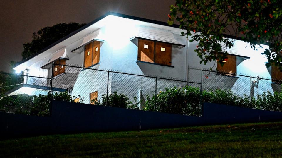 PHOTO: A boarded building is pictured before hurricane Beryl lands in Bridgetown, Barbados, June 29, 2024.  (Chandan Khanna/AFP via Getty Images)