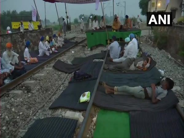 Visuals from the protest site [Photo/ANI]