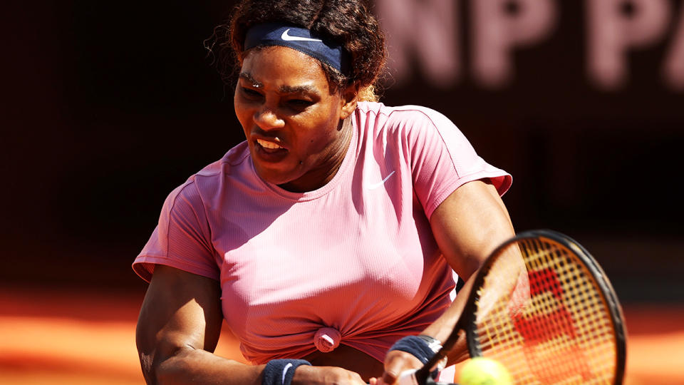 Serena Williams, pictured here in action at the Italian Open.