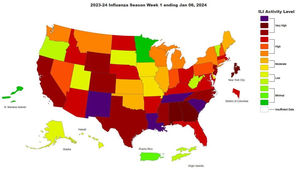 2023-24 Influenza Season Week 1 ending Jan 06, 2024 (CDC)