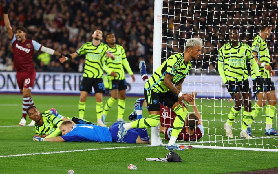 Aaron Ramsdale was left helpless for the three goals on his return to the side (Action Images via Reuters)