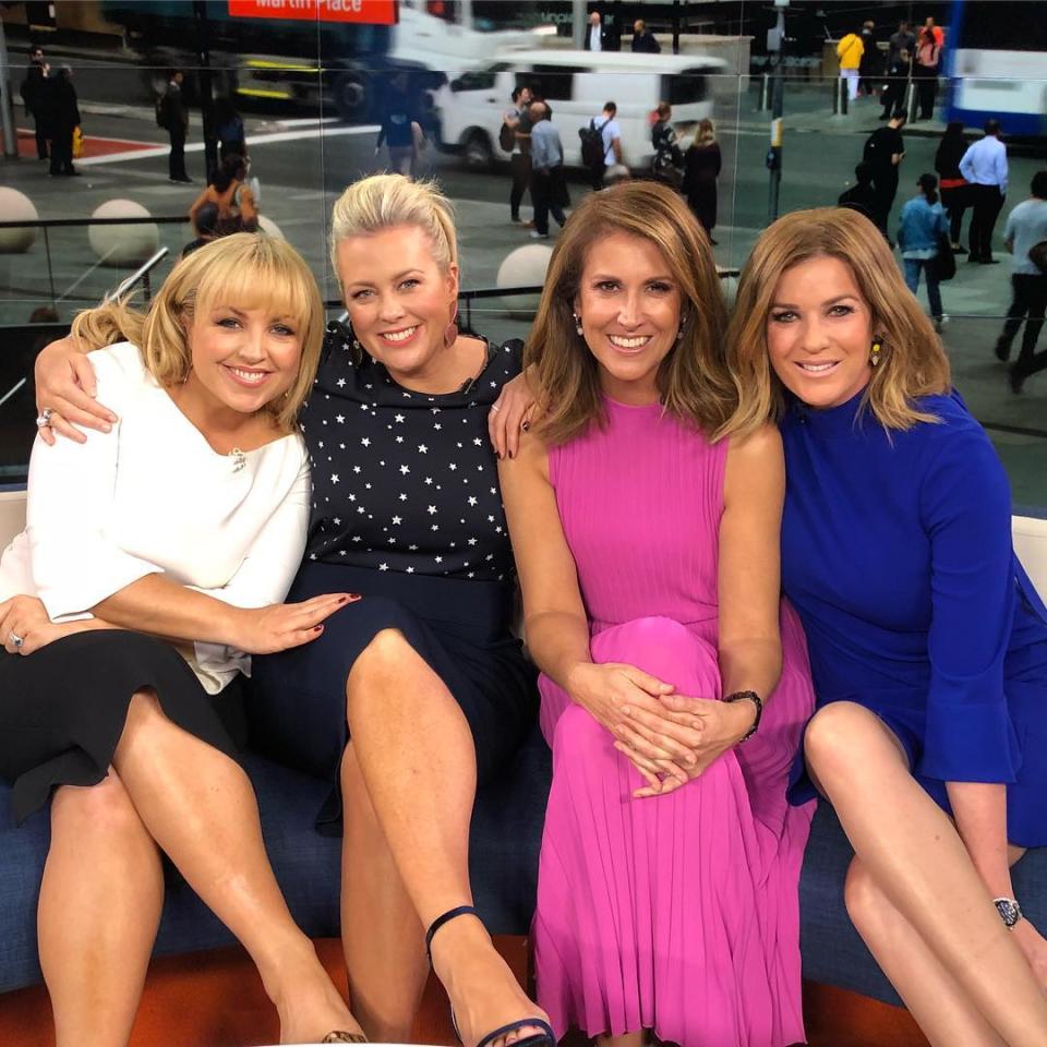 Monique Wright with Samantha Armytage, Nat Barr and Kylie Gillies on Sunrise