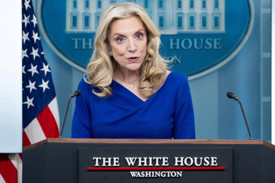 National Economic Council director Lael Brainard speaks during a press briefing in the Brady Press Briefing Room of the White House in Washington, DC, January 11, 2024. (Photo by SAUL LOEB / AFP) (Photo by SAUL LOEB/AFP via Getty Images)