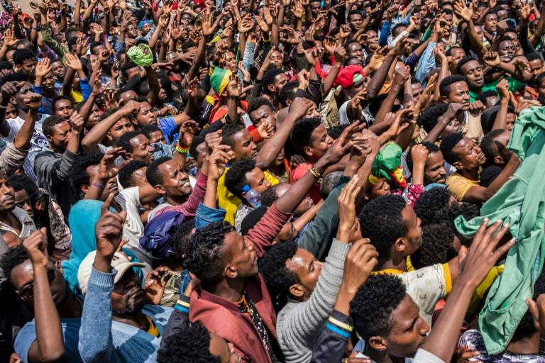 The weekend violence brought people onto the streets of Addis Ababa on Monday in protest