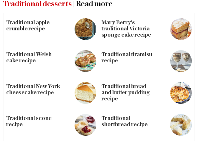 Traditional desserts | Read more