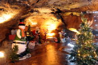 <p>For a Santa’s grotto with a difference, head deep underground into the magical caves in the Brecon Beacons. Dan-yr-Ogof Cave and Cathedral Cave Christmas Experience allows children to step right into a Welsh mountain with its ancient caverns – and meet Santa at the same time. Don’t miss one of the world’s largest collections of life-sized dinosaur models. From £14 for adults, including a hot drink and mince pie, £11 for children aged 3-12 and £6 for children aged 2 and under, including a visit to see Santa and a gift. <em>[Photo: National Showcaves Centre]</em> </p>