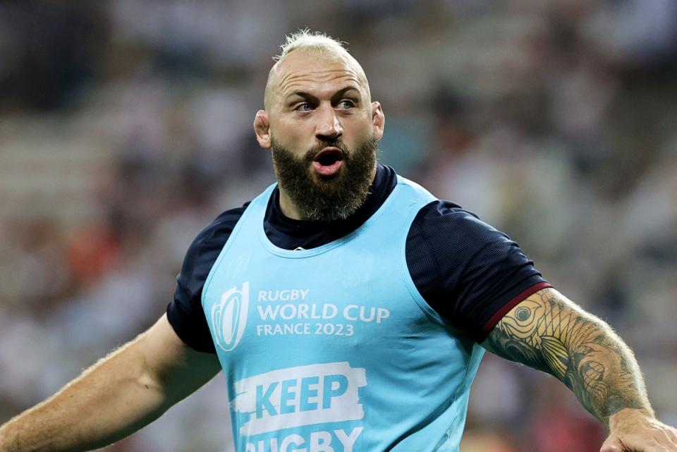 Unwitting assist: Joe Marler’s inadvertent header set up Courtney Lawes for a crucial try against Japan  (Getty Images)