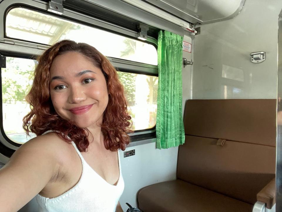 Author in a train in Chiang Mai, Thailand.