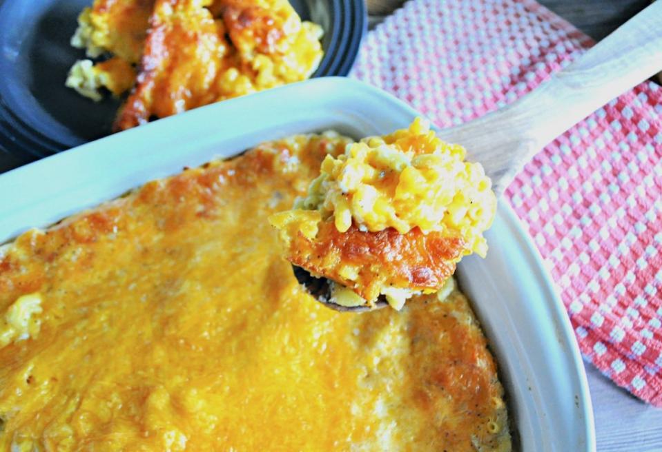 <p>Krista Marshall</p><p>The macaroni boils right in the casserole, saving you time.</p><p><strong>Get the recipe: <a href="https://parade.com/1253102/kristamarshall/no-boil-baked-macaroni-and-cheese/" rel="nofollow noopener" target="_blank" data-ylk="slk:No-Boil Baked Macaroni and Cheese;elm:context_link;itc:0;sec:content-canvas" class="link ">No-Boil Baked Macaroni and Cheese</a></strong></p>