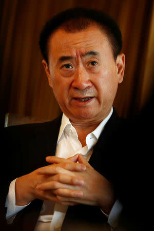 Wang Jianlin, chairman of the Wanda Group, speaks during an interview in Beijing, China, August 23, 2016. Picture taken August 23, 2016. REUTERS/Thomas Peter