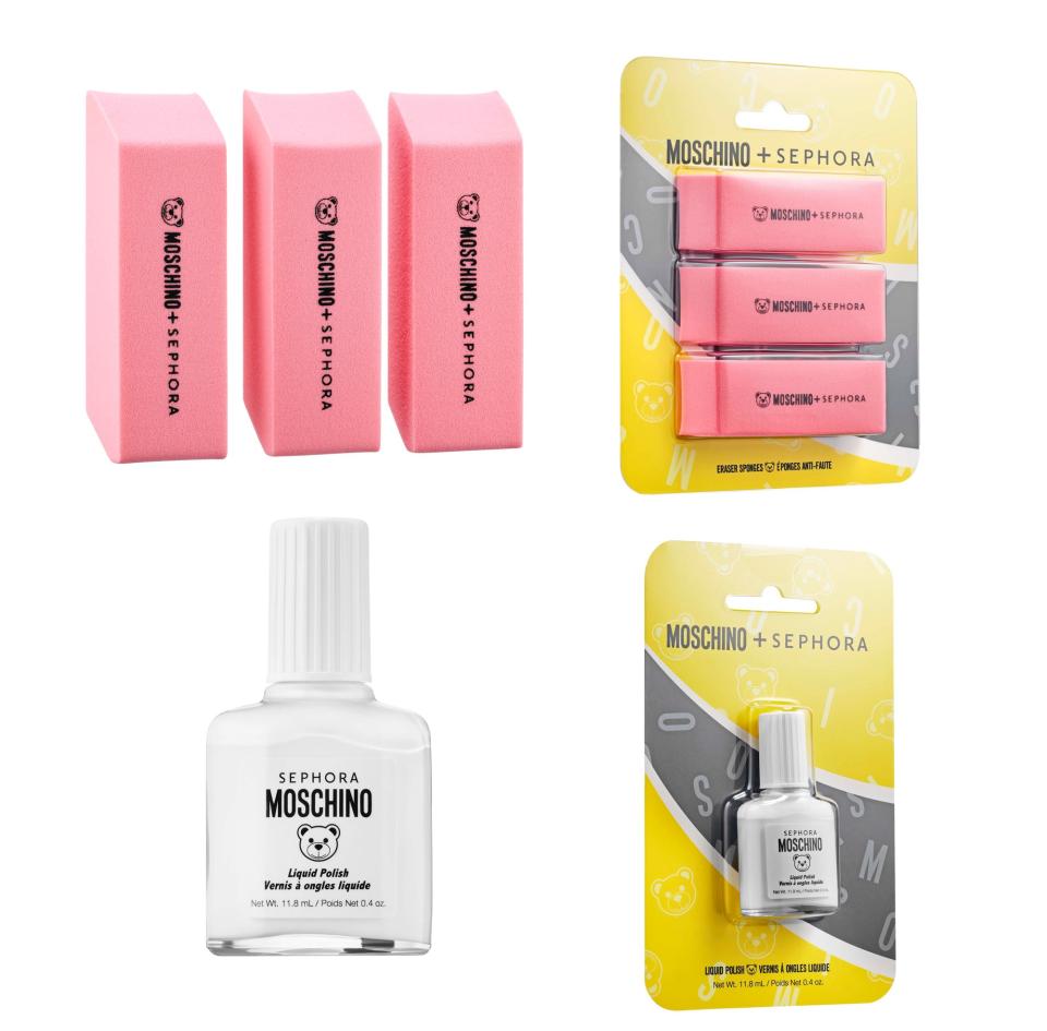 Eraser Sponge Set ($20) & Whiteout Nail Polish ($12)