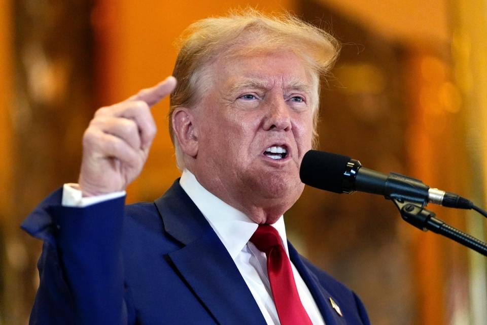 Donald Trump speaks during a news conference at Trump Tower on May 31, the day after a jury found him guilty on 34 charges connected to a hush money scheme to influence the outcome of the 2016 election. (AP)