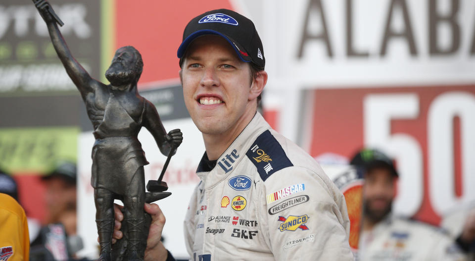 Brad Keselowski won at Talladega. (AP)