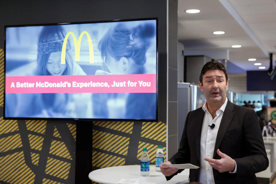 McDonald's CEO Steve Easterbrook speaks during a press conference in New York November 17, 2016.  REUTERS/Shannon Stapleton