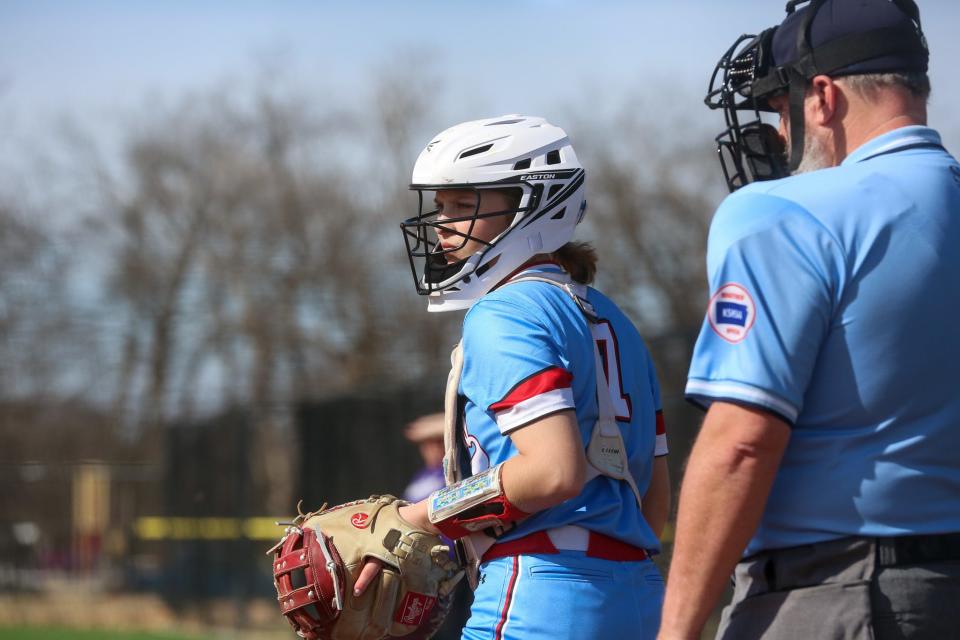 Shawnee Heights' Spencer Habig during a game against Topeka West on Thursday, March 28.