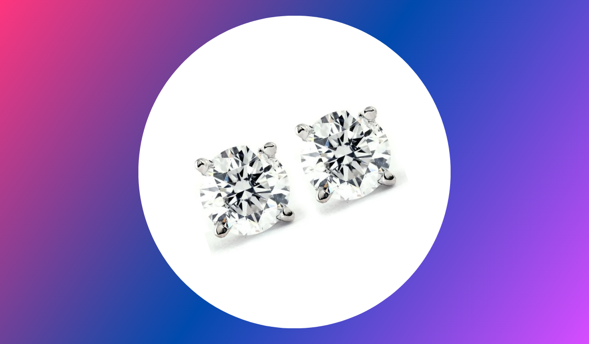 diamond earrings in white gold