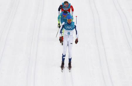 Cross-Country Skiing - Pyeongchang 2018 Winter Olympics - Men's 50km Mass Start Classic - Alpensia Cross-Country Skiing Centre - Pyeongchang, South Korea - February 24, 2018 - Iivo Niskanen of Finland competes. REUTERS/Kai Pfaffenbach