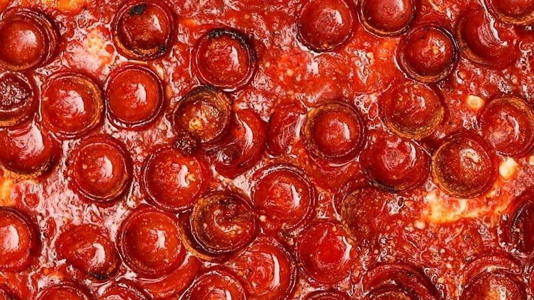 pepperoni cup pizza close up