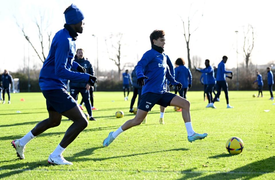 Joao Felix in Chelsea training: (Chelsea FC via Getty Images)