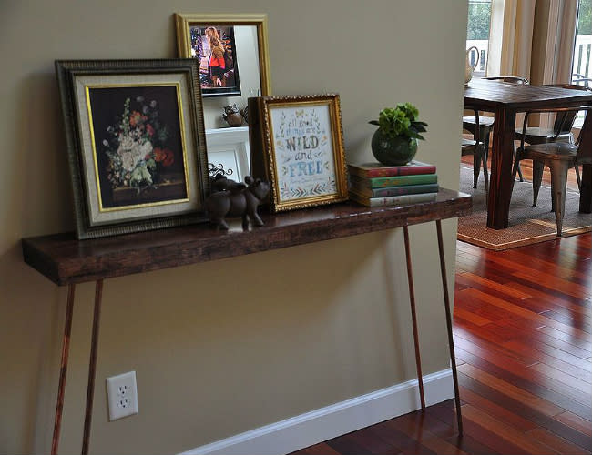 DIY Console Table - Table with Copper Legs