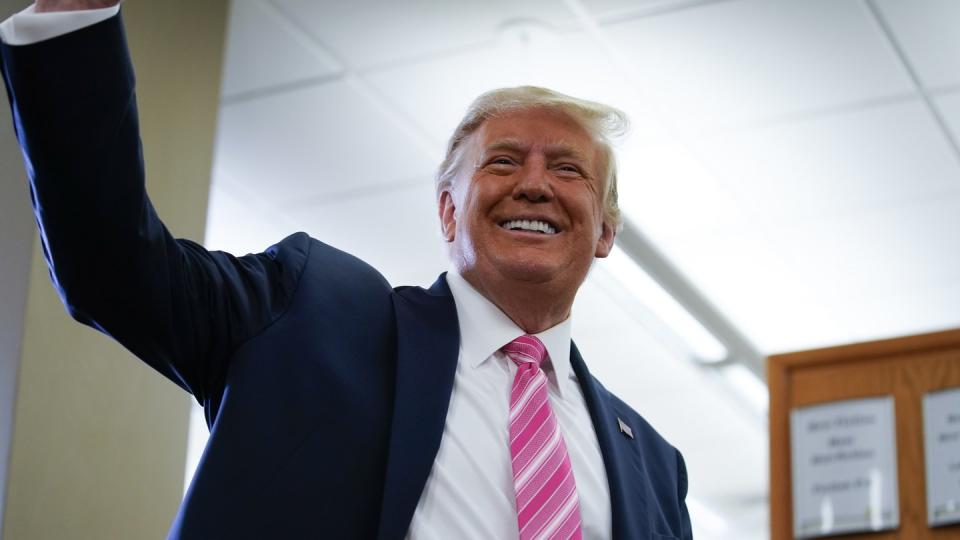 US-Präsident Donald Trump bei seiner Stimmabgabe in West Palm Beach in Florida.