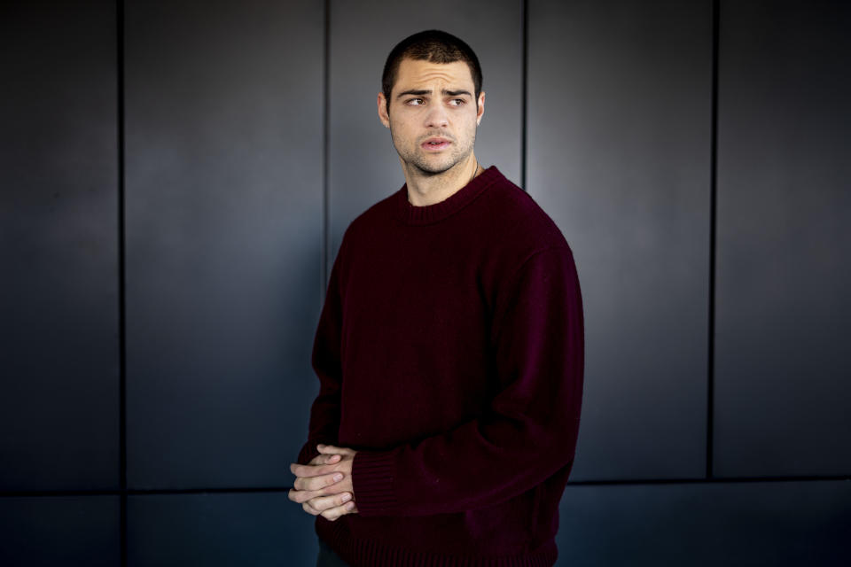 Actor Noah Centineo, star of the Netflix series "The Recruit," poses for a portrait at the International Spy Museum in Washington on Dec. 13, 2022. (AP Photo/Andrew Harnik)