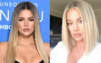 <p><strong>When:</strong> 27 July 2018<br>The Kardashian/Jenner sisters are always trialling out new hairstyles so it came as no surprise when Khloe debuted a slick ‘lob’ on Instagram.<em> [Photo: Getty/Instagram]</em> </p>