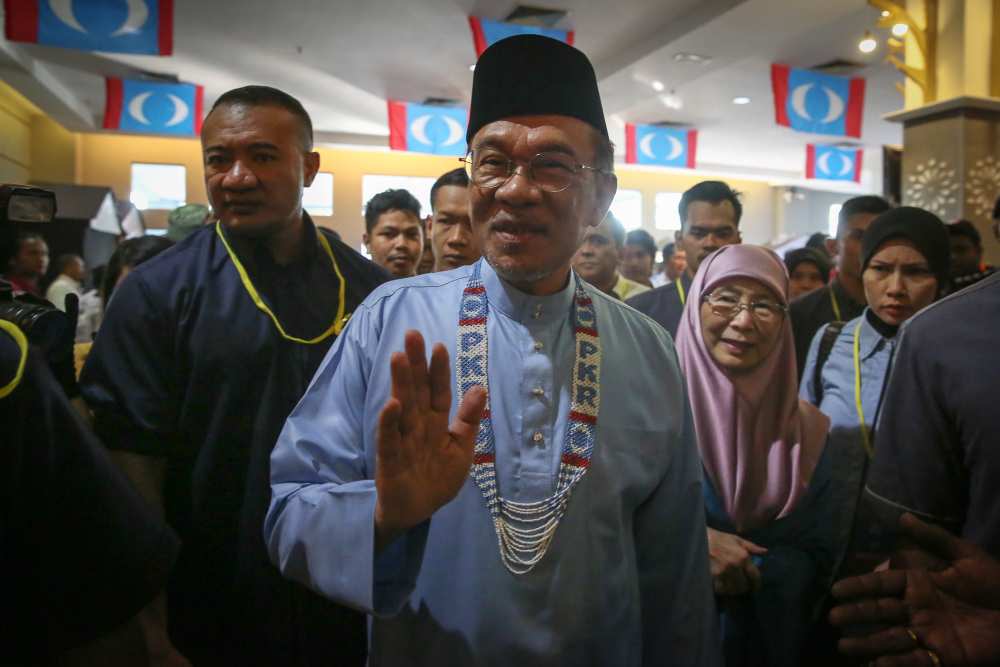 PKR president Datuk Seri Anwar Ibrahim said his soft leadership has encouraged groups and factionalism to form within the party. ― Picture by Yusof Mat Isa