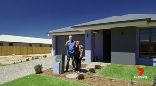 Greg and Louise Sanderson have bought their first home with a $2000 deposit. Photo: 7 News