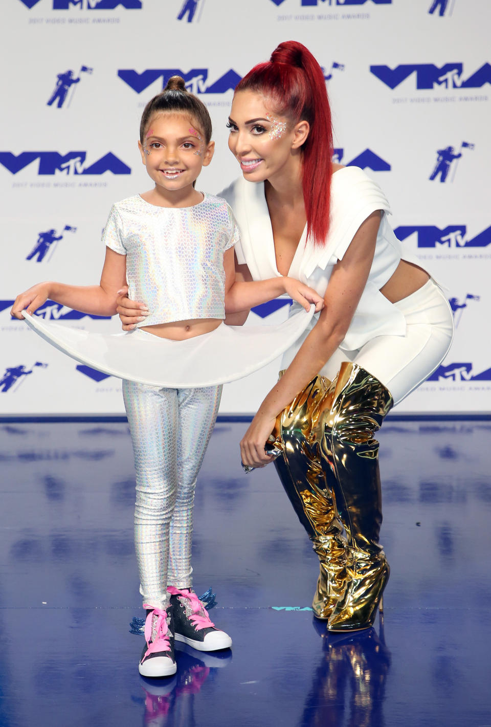 Farrah Abraham brought her 8-year-old daughter, Sophia, to the VMAs. (Photo: Danny Moloshok / Reuters)