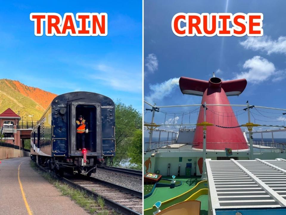 Trains have far lower emissions than cruises.